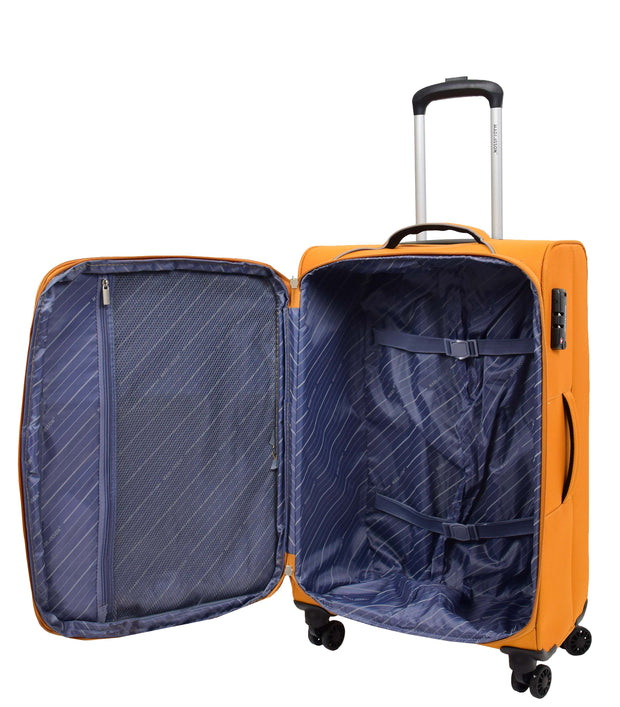 Lightweight 4 Wheels Soft Luggage Expandable TSA Lock Mercury Yellow medium-3