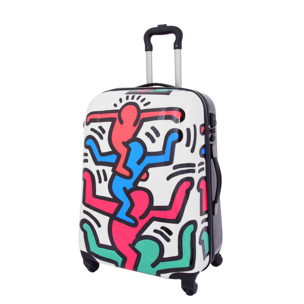 Robust Hard Shell Suitcase Stack Up Man Print 4 Wheel Luggage Bags Medium 1