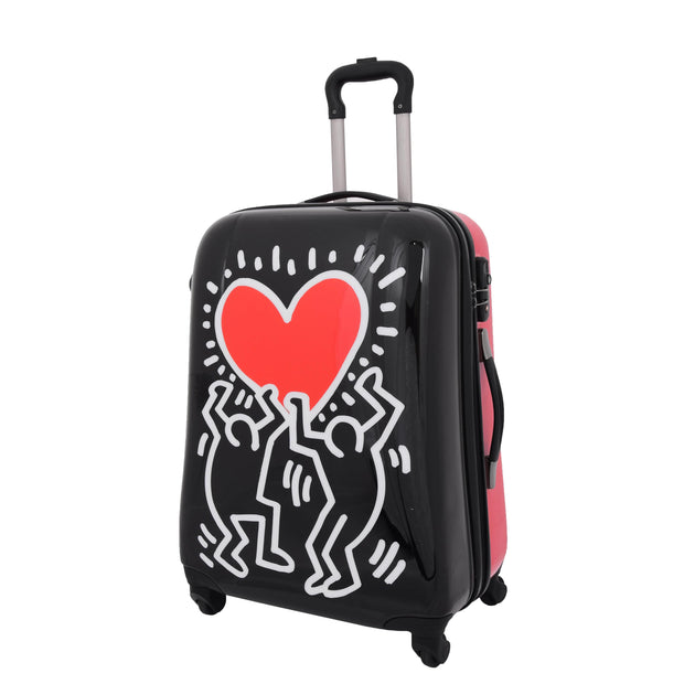 Tough Hard Shell Suitcase Big Heart 4 Wheel Luggage TSA Lock Bags Medium 1