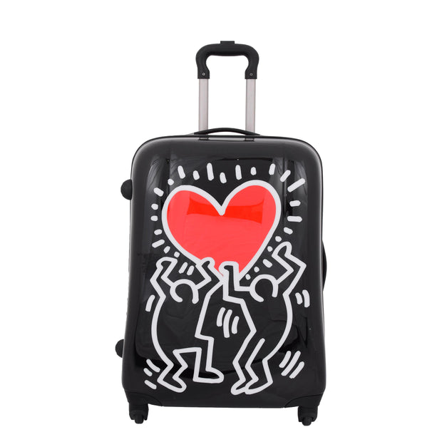 Tough Hard Shell Suitcase Big Heart 4 Wheel Luggage TSA Lock Bags Medium 2