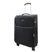 Lightweight 4 Wheels Soft Luggage Expandable TSA Lock Mercury Black