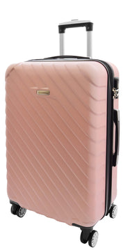 4 Wheel Suitcases Hard Shell Rose Gold ABS Digit Lock Lightweight Luggage Travel Bag Melton medium-1