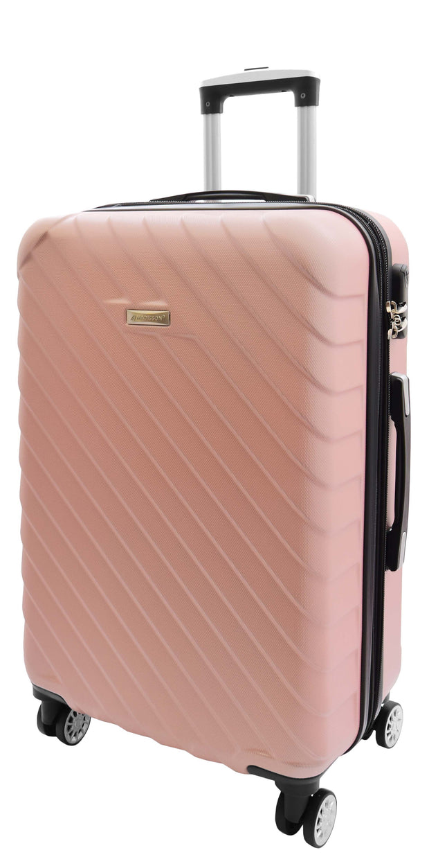 4 Wheel Suitcases Hard Shell Rose Gold ABS Digit Lock Lightweight Luggage Travel Bag Melton medium-1