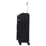 Lightweight 4 Wheels Soft Luggage Expandable TSA Lock Mercury Black