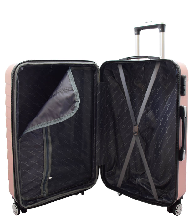 4 Wheel Suitcases Hard Shell Rose Gold ABS Digit Lock Lightweight Luggage Travel Bag Melton medium-3