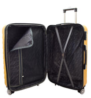4 Wheel Suitcases Hard Shell Yellow ABS Digit Lock Lightweight Luggage Travel Bag Melton  medium-3