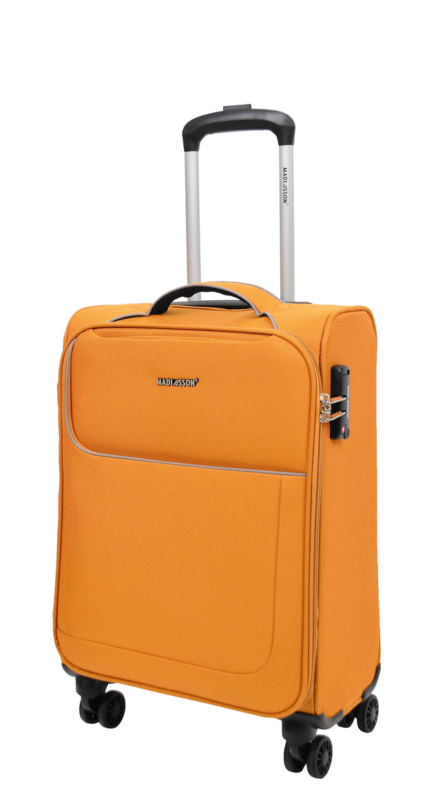Lightweight 4 Wheels Soft Luggage Expandable TSA Lock Mercury Yellow small-1