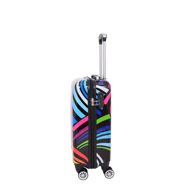 Expandable Hard Shell Multicolour Hearts 4 Wheel Luggage Suitcase Small 2