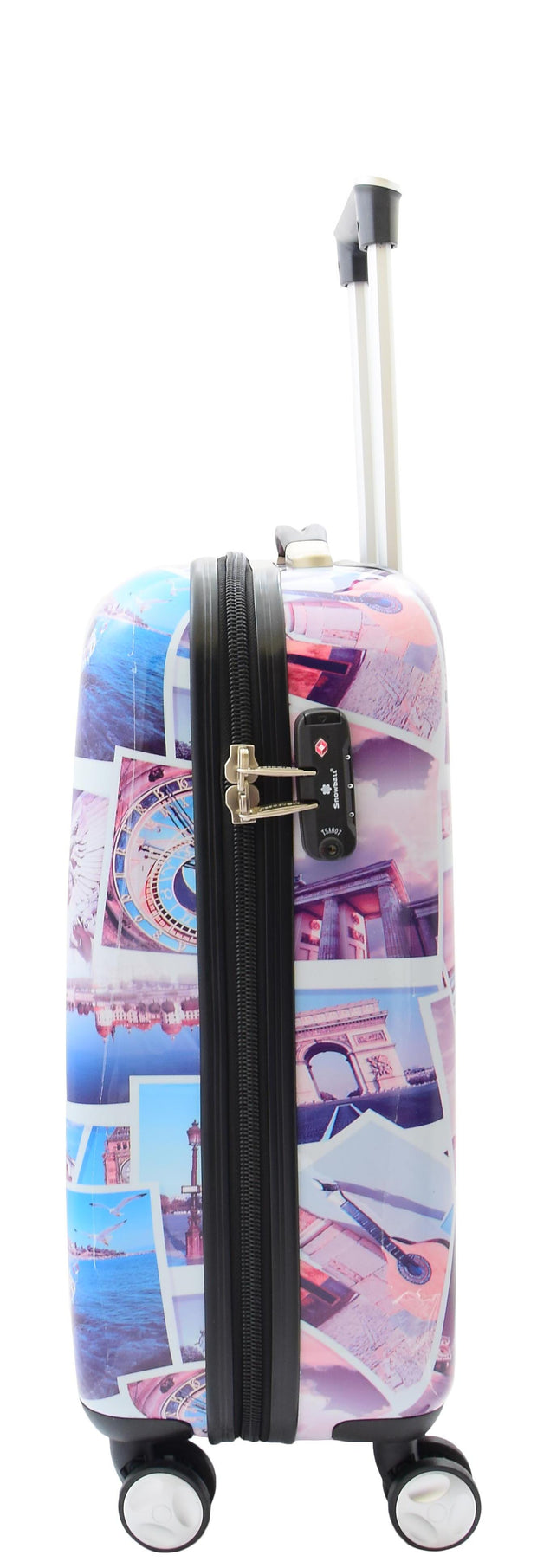 Copy of 4 Wheel Luggage Hard Shell Expandable Suitcases Lightweight Travel Bags Post Cards Print