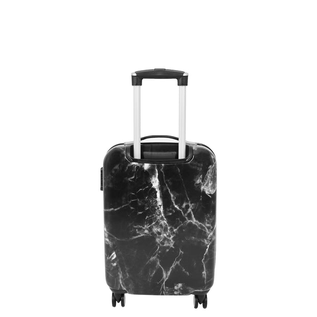 4 Wheel Luggage Hard Shell Expandable Suitcases Black Granite Small 4