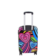 Expandable Hard Shell Multicolour Hearts 4 Wheel Luggage Suitcase Small 3