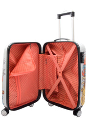 Cabin Size 4 Wheel Luggage Hard Shell Expandable Suitcase Travel Bag Cartoon Print