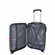 Expandable Hard Shell Multicolour Hearts 4 Wheel Luggage Suitcase Small 4
