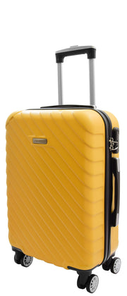 4 Wheel Suitcases Hard Shell Yellow ABS Digit Lock Lightweight Luggage Travel Bag Melton cabin-1