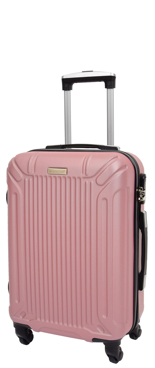 Robust 4 Wheel Suitcases Rose Gold ABS Digit Lock Lightweight Luggage Travel Bag Skytrax