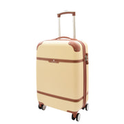 Vintage 4 Wheel Hard Shell Luggage Expandable Lightweight Suitcases Travel Bags Grand Beige