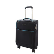 Lightweight 4 Wheels Soft Luggage Expandable TSA Lock Mercury Black