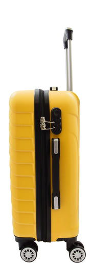 4 Wheel Suitcases Hard Shell Yellow ABS Digit Lock Lightweight Luggage Travel Bag Melton cabin-2
