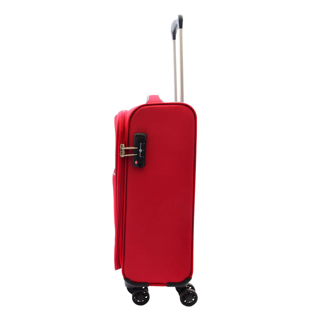 Lightweight 4 Wheels Soft Luggage Expandable TSA Lock Mercury Red