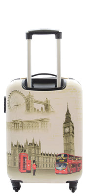 Cabin Size 4 Wheel Luggage Hard Shell Suitcase Travel Bag London Landmarks