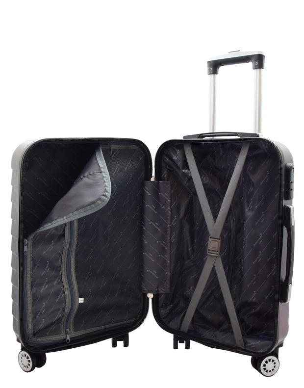 4 Wheel Suitcases Hard Shell Black ABS Digit Lock Lightweight Luggage Travel Bag Melton cabin-3