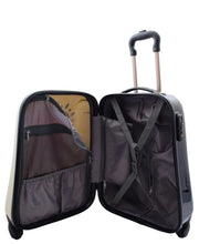 Cabin Size Hard Shell Suitcase Big Heart 4 Wheel Luggage TSA Lock Travel Bag