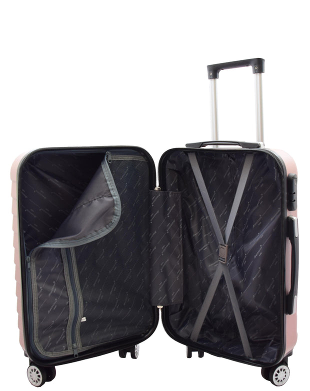 4 Wheel Suitcases Hard Shell Rose Gold ABS Digit Lock Lightweight Luggage Travel Bag Melton cabin-3