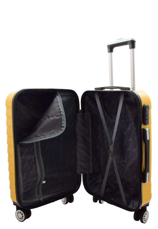 4 Wheel Suitcases Hard Shell Yellow ABS Digit Lock Lightweight Luggage Travel Bag Melton cabin-3
