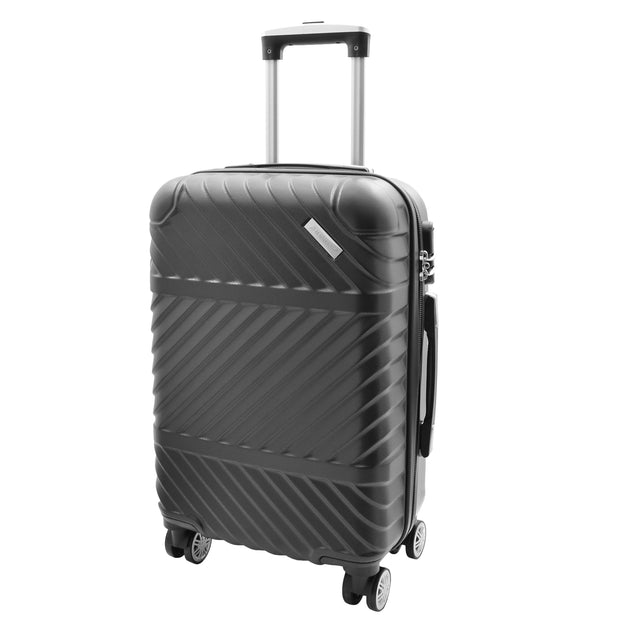 Robust 4 Wheel Luggage ABS Black Lightweight Digit Lock Suitcases Travel Bags Cosmos