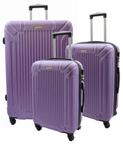 Robust 4 Wheel Suitcases Purple ABS Digit Lock Lightweight Luggage Travel Bag Skytrax