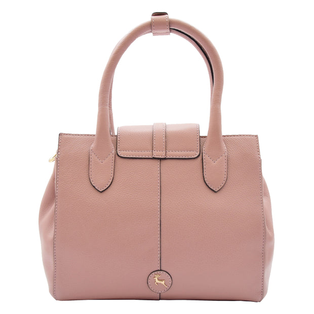 Womens Genuine Leather Handbag Tote Hobo Top Handle Dress Bag Claudia Baby Pink