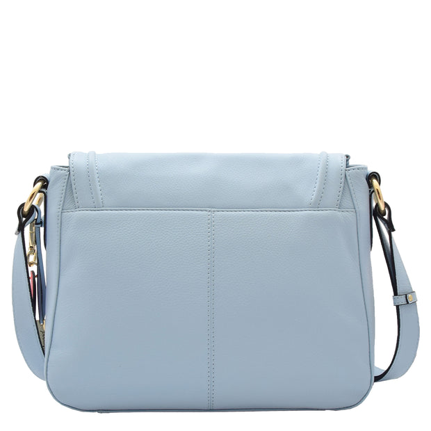 Womens Latest Real Leather Crossbody Bag Casual Messenger Fashion Handbag Clarice Sky Blue