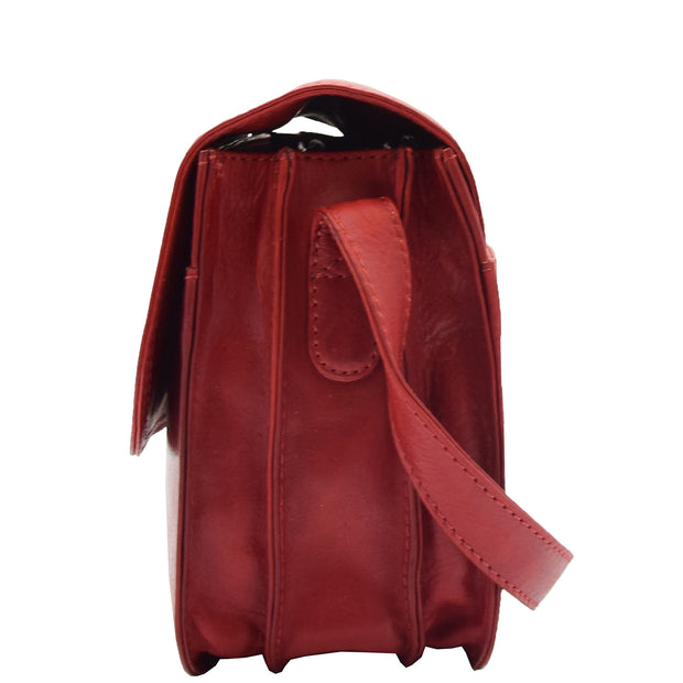 Womens Real Leather Crossbody Bag Messenger Triple Gussets Organiser Nicole Bordo