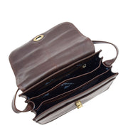 Womens Real Leather Crossbody Bag Messenger Triple Gussets Organiser Nicole Brown