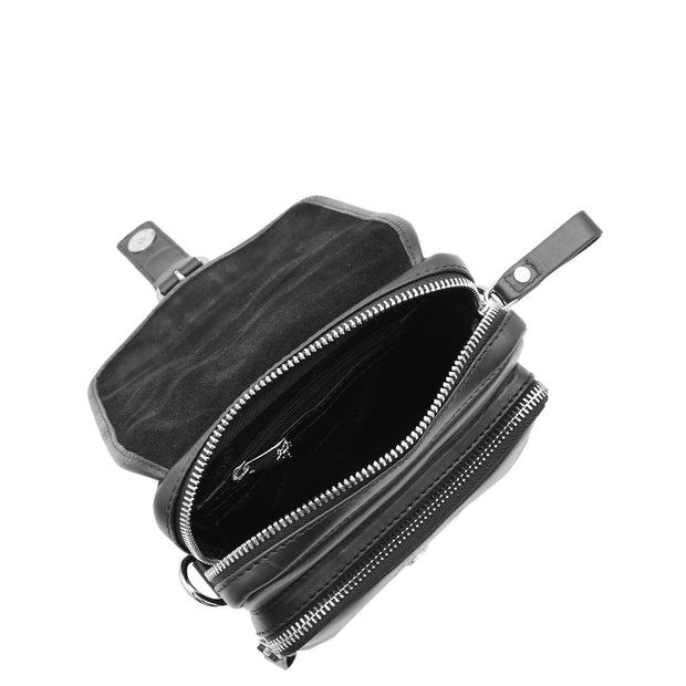 Vincent shiny sales leather crossbody bag