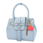 Womens Genuine Leather Handbag Tote Hobo Top Handle Dress Bag Claudia Sky Blue