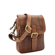 Mens Crossbody Bag Genuine Leather Messenger Casual Multi Pockets Flight Bag Alex Tan