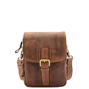 Mens Crossbody Bag Genuine Leather Messenger Casual Multi Pockets Flight Bag Alex Tan