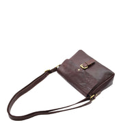Womens Distressed Leather Crossbody Bag Vintage Finish Messenger Dottie Brown