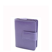 Womens Soft Leather Purse Mid-Sized Cards ID Notes Coins Pocket RFID Safe Anya Purple