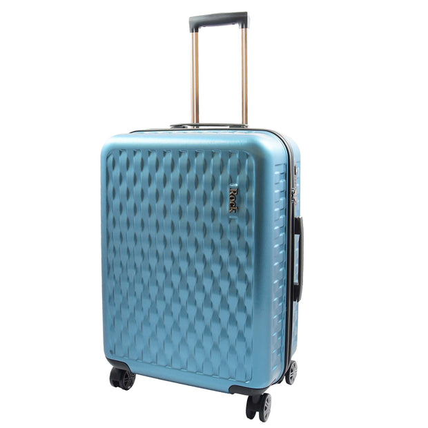 8 Wheel Hard Shell Premium Luggage Lightweight Suitcases Travel Bags Groovy Blue