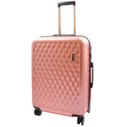 8 Wheel Hard Shell Premium Luggage Lightweight Suitcases Travel Bags Groovy Rose Pink