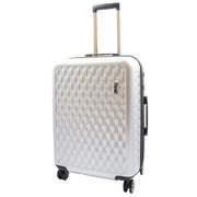 8 Wheel Hard Shell Premium Luggage Lightweight Suitcases Travel Bags Groovy Silver