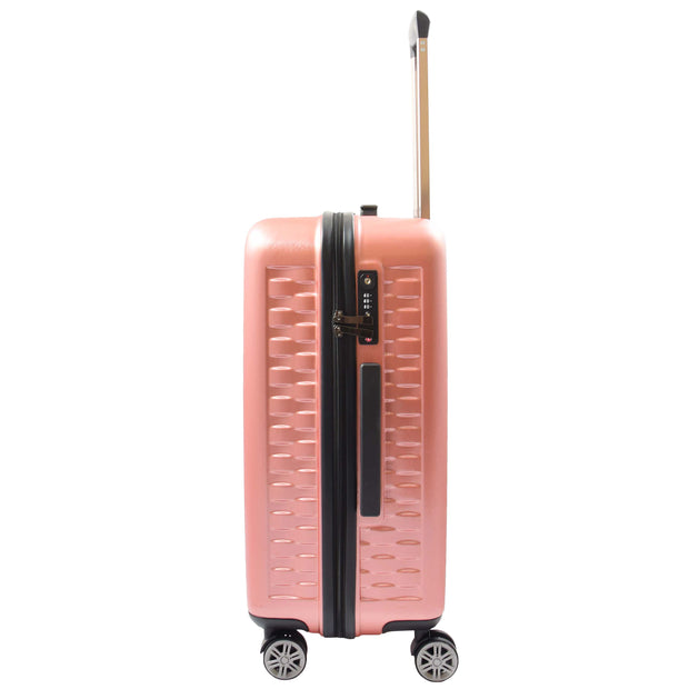 8 Wheel Hard Shell Premium Luggage Lightweight Suitcases Travel Bags Groovy Rose Pink