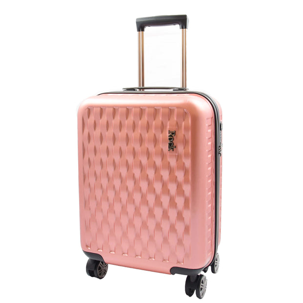 8 Wheel Hard Shell Premium Luggage Lightweight Suitcases Travel Bags Groovy Rose Pink