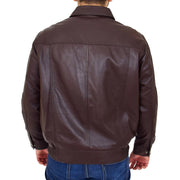 Gents Classic Blouson Leather Jacket Albert Brown Back