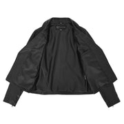 Womens Genuine Leather Biker Jacket Designer Fitted Coat Myla Black Lining