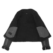 Womens Luxurious Genuine Sheepskin Flying Jacket Real Black Shearling Harriet Lining