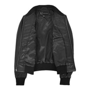 Womens Real Leather Bomber Jacket Black Diamond Quilted Fitted Varsity Storm Lining