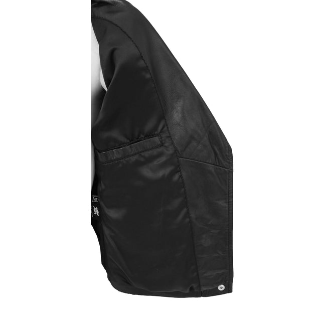 Ladies Real Leather Jacket High Quality Zip Fasten Fitted Biker Style Sadie Black Lining